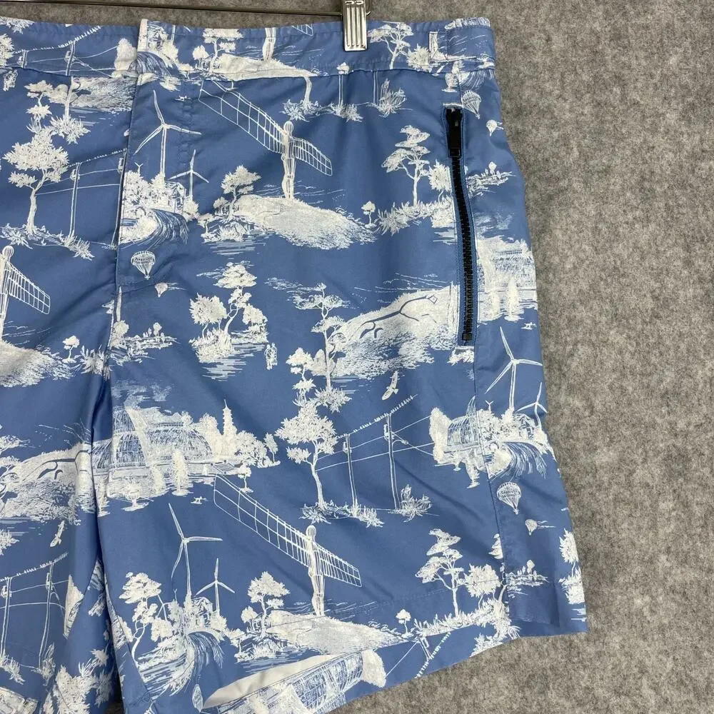 Ted Baker Holoway‎ Printed Swim Shorts Trunks Mens 6 US 2XL Blue Beach Tropical